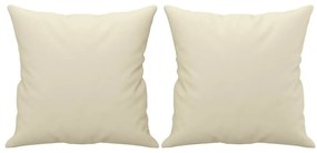 3 pcs conjunto de sofás com almofadas couro artificial creme