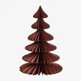 Árvore De Natal Em Papel Navira ↑45 Cm & Vermelho Cedro Com Borda Dourada - Sklum
