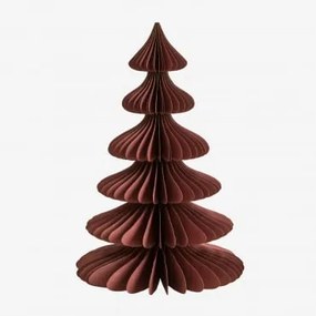 Árvore De Natal Em Papel Navira Vermelho Cedro Com Borda Dourada & ↑45 Cm - Sklum