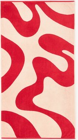 Toalhão de banho em veludo com padrão ondulado Pia