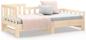 Sofá-cama de puxar 2x(90x200) cm madeira de pinho maciça