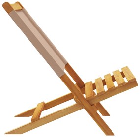 Cadeiras jardim dobráveis 6pcs tecido/madeira cinza-acastanhado