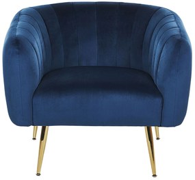 Poltrona em veludo azul escuro LACONIA Beliani