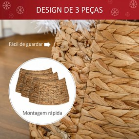 Base para Árvore de Natal 60 cm em Jacinto-de-Água Entrançado à Mão Natural