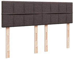 Cama com molas/colchão 140x190 cm tecido castanho-escuro