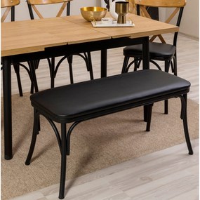 Conjunto de Mesa de Jantar Extensível e Cadeiras Oliver – Preto – Mesa