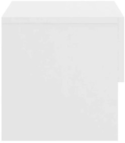 Mesas de cabeceira montagem na parede 2 pcs branco brilhante