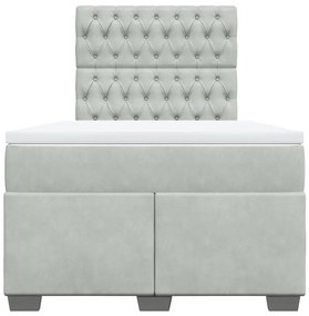 Cama boxspring com colchão 120x190 cm veludo cinzento-claro