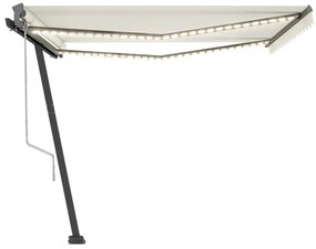 Toldo automático com LED e sensor de vento 450x300 cm creme