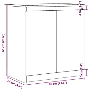 Armário de apoio 60x36x65 cm pinho maciço branco