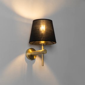 Candeeiro de parede moderno em latão com preto - Pluk