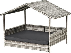 PawHut Casa para cães Cama para animais Cesto para cães, resistente às intempéries, almofada removível, Cinza | Aosom Portugal