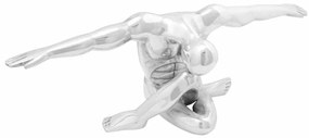 vidaXL Escultura Prateada 63x20x22 cm Alumínio Pensador