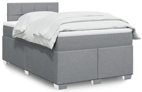 Cama com molas/colchão 120x200 cm tecido cinza-claro