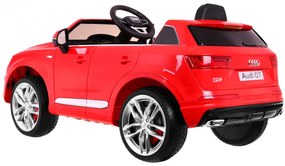 Carro elétrico para Crianças 12V Audi Q7 2 4G New Rodas de EVA, Banco de couro Vermelho