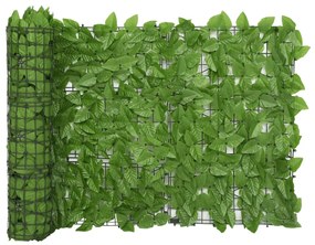 Tela de varanda com folhas verdes 300x75 cm