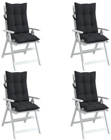 Almofadões p/ cadeira encosto alto 4 pcs tecido oxford preto