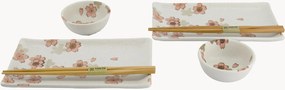 Conjunto de loiça para sushi em porcelana Sakura, 2 pessoas, conjunto de 6