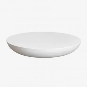 Mesa De Centro Redonda Ø105 Cm Em Cimento Zenadia Branco - Sklum