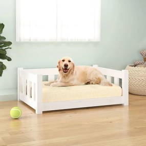 vidaXL Cama para cães 75,5x55,5x28 cm madeira de pinho maciça branco