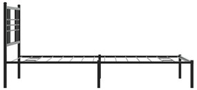 Estrutura de cama com cabeceira 100x190 cm metal preto