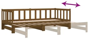 Estrutura sofá-cama de puxar 2x(90x190)cm pinho maciço castanho