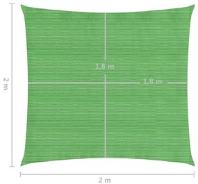 Para-sol estilo vela 160 g/m² 2x2 m PEAD verde-claro