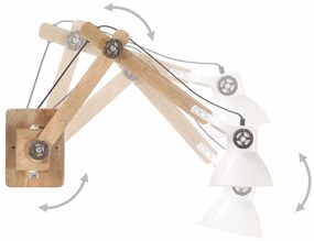 Candeeiro de parede redondo estilo industrial E27 branco