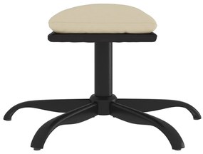 Apoio de pés 60x60x36 cm tecido/couro artificial cor creme