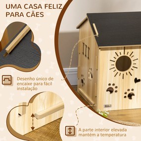 PawHut Casa de Madeira para Cães Pequenos Casa para Animais de Estimaç