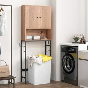 Armario para casa de banho sobre a sanita com 2 portas 23 x 63 x 165,5 cm Natural