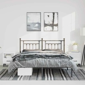 Estrutura de cama em metal com cabeceira 150x200 cm preto