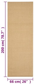 Tapete sisal natural 66x200 cm