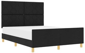 Cama vidaXL Preta 140x200 cm em Tecido