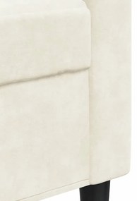 4 pcs conjunto de sofás com almofadões veludo cor creme