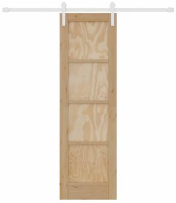 Porta Deslizante vidaXL com Conjunto de Ferragens 61x198.5 cm Madeira