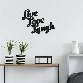 Acessório Decorativo de Parede Live Love Laugh – Preto – 52 x 38 cm