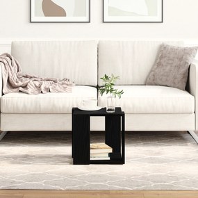 vidaXL Mesa de Centro Carvalho Preto MDF 32 x 32 x 30 cm Simples