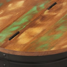 Mesa de centro 50x39,5 cm madeira recuperada maciça preto