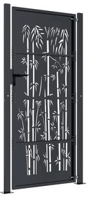 Portão de jardim 105x205 cm aço design bambu antracite