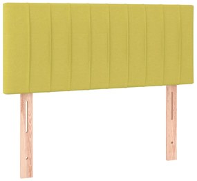 Cabeceira de cama c/ luzes LED tecido 90x5x78/88 cm verde