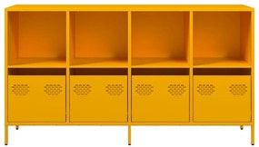 Aparador 135x39x73,5 cm aço laminado a frio amarelo mostarda