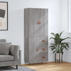 vidaXL Armário alto 69,5x34x180 cm derivados de madeira sonoma cinza