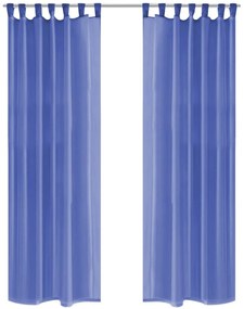 Cortinas em voile 2 pcs 140x175 cm azul real