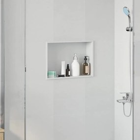 vidaXL Nichos de Chuveiro Branco 45 x 30 x 9.5 cm Aço inoxidável