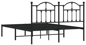 Estrutura de cama com cabeceira 140x200 cm metal preto