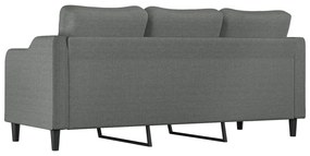 Sofá de 3 lugares 180 cm tecido cinza-escuro