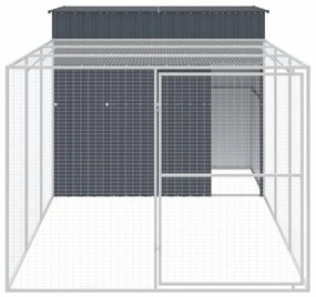 Casota p/ cães c/ parque 214x457x181 cm aço galvaniz. antracite