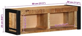 Móvel de TV 80x30x25 cm madeira mangueira áspera maciça