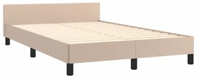 Estrutura cama cabeceira 120x200 cm couro artificial cappuccino